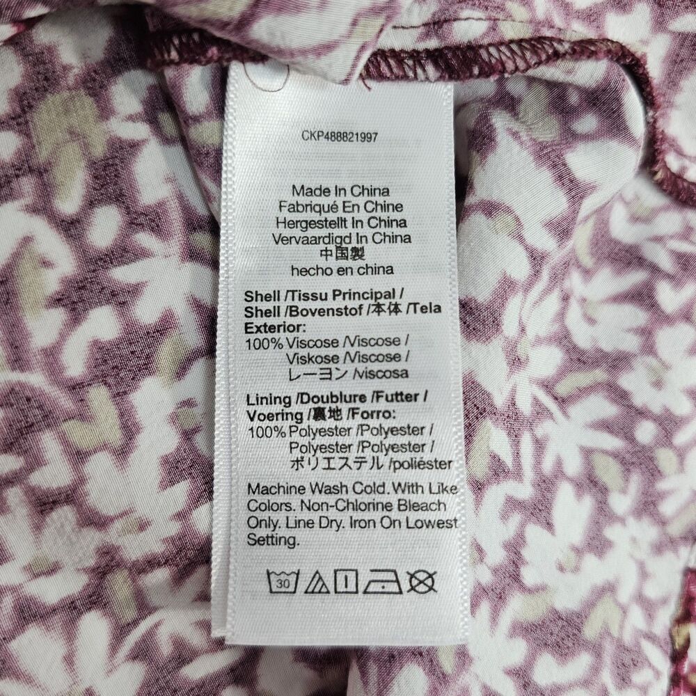 Madewell Women's Emma Floral Burgundy Ruffled Scoopneck Maxi Dress Size 10 - Picture 6 of 8